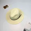 Neue weibliche Sombreros Frauen Sommer Hut klassischen schwarzen Gürtel Panama Sonnenhüte Jazz Hut Strand Hüte für Frauen Chapeau de Paille Femme G220301