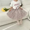 spring children's skirts girls floral chiffon pleated skirt baby girl cloth 210515