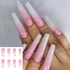 false nails designed pink