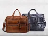 كبير الرجال جلد طبيعي الأزياء الوظيفية مكتب السفر 14 بوصة حقائب الكتف محمول