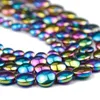 Other JHNBY 6/8/10mm Multicolored Flat Round Coin Hematite Natural Stone Spacers Handmade Loose Beads For Jewelry Making Diy Bracelets Wynn2