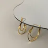 Origem do lustre de queda de verão Texturizada Twist Brincho de argolas para mulheres femme ouro prata colorida metal jóias de camada dupla de camada dupla