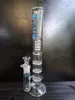 Straight Tube Glass Bong Triple Layer Comb Perc Hookah Percolator Water Pipes Ice Catcher Heady Oil Dab Rig hot selling