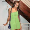 Vestidos casuais chicologia neon listra um ombro mini vestido corporconcone mangas roupas sensuais