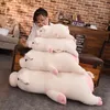 40-110cm Squishy Pig Stuffed Doll Lying Plush Piggy Toy White/Pink Animals Soft Plushie Hand Warmer Blanket Kids Comforting Gift