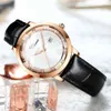 Chenxi Lüks Moda Kadınlar Kristal Saatler Gül Altın Su Geçirmez Kuvars İzle Bayanlar Deri Bilezik Saatler Montrö Femme Q0524