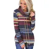 Turtleneck Sweater Kvinnor Höst Vinter Långärmad Striped Multicolor Casual Pullover Lace Up Striked Tunic 211011