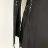 レディーススーツブレザースタイルファッションデザインレディースブレザーパーソナリティスリムジャケットメタルホールネクタイロープスプリットワンボタンコート