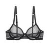 Sutiãs transparentes vermelhos para mulheres plus tamanho lingerie sexy push up lace malha meninas sutiã sutiã Veja através de branco preto 40 42 a b c d 210623