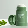 Meisje groene thee solid masker diep schoonmaken modder stok olie controle anti-acne aubergine maskers zuiveren klei huidverzorging