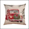 枕ケース寝具用品ホームテキスタイルガーデン赤いトラッククリスマス装飾屋外クリスマス投げ業者45×45センサームドロップデリバリー20