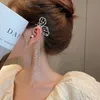 Trendy Long Tassel Pearl earrings Butterfly Ear Cuff Without Pierced Ears Chain Earring Women Girls Jewelry