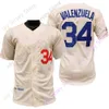 Koszulka Fernando Valenzuela 1981 Niebiesko-biało-szara kremowa naszywka WS Hall of Fame Meksyk Biało-czarna moda konopno-szara Rozmiar S-3XL