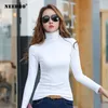 Aiguille Femme Pull Col Roulé Manches Longues Pull Pull Sexy Élastique Moulante Pull Solide Femme Pulls Femmes Top 210806