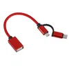 Adattatore OTG USB 3.0 2 in 1 Cavo intrecciato in nylon Adattatore di sincronizzazione dati Micro USB tipo C per Huawei MacBook Type-C OTG