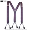 Mens Fashion Button End Läder Suspenders Y-Back Heavy Duty Big Storlek Justerbar Elastisk Byxor Bälte Bälte Brown Brown