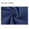 JOCOO JOLEEセクシーなバックレース女性のための冬の温かいOネックソリッドカラードレス長袖カジュアルルーズスタイル210619