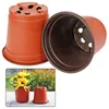 110 PCS 9cm plantes en plastique Pot de poule Pot de poule de poule de fleur Graines de contenu de démarrage Pots de jardin anti-bas Végétation Y09102648