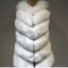 Lisa Colly Women Long Artifical Fox Fur Vest Women Winter Fashion Faux Fox Fur Vest Jacket Woman Warm Fake Fox Fur Coat Overcoat Y0829