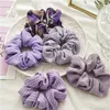 النساء scrunchie مرونة اليدوية الشعر الفرقة ذيل حصان حامل عقال الأرجواني هيرباند اكسسوارات للشعر العلاقات الشعر