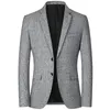 Męskie Garnitury Blazers Mężczyźni Marka Kurtka Moda Slim Casual Płaszcze Przystojne Masculino Business Kurtki Paski Topy