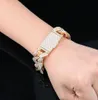 Bracciale con diamanti a maglie ovali cubane ghiacciate da 20 mm, gioielli in zirconi placcati in oro bianco 14 carati, catena a maglie cubane Mariner da 7 pollici, 8 pollici e 9 pollici2473