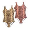 One Piece Leopard Swimsuit Sexig rygglös baddräkt Kvinnor Designer Fashion Badkläder Högkvalitativ baddräkter