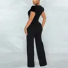 Sexy Black Jumpsuits for Women 2022 Arrivals Autumn Winter Sequined Short Sleeve Bodycon High Waisted Elegant Evening Cloth 220224