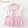 Dresses Baby Summer Born Girls Cute Dress Print Heart Księżniczka Kostium Maluch Piękne ubrania 210429