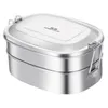 G.A Homefavor Lunchbox för barn Matbehållare Bento 304 Toppkvalitet Rostfritt stål Metall Snack Storage 220217