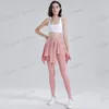 lu vfu serré faux pantalon de yoga deux pièces sport fitness nu sentiment femmes été automne mince respirant taille haute hanche levage yogas vêtements femmes longueur cheville O p6wI #