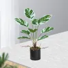 Ghirlande di fiori decorativi Plastica artificiale Arrowroot Bonsai Piante in vaso finte Real Touch Soggiorno Centrotavola per feste di nozze Decor