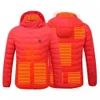 USB Elektrische Verwarming Jas 8 Gebieden Verwarming Vest Lange Mouwen Verwarming Jas Thermische Wasbare Gilet Homme Manche Longue 210821