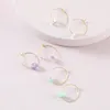 HOOP HUGGIE JSHINE 3PAIRS / SET Simple Fashion Women Oregular Natural Stone Dainty Tunn Line Stor Örhängen Ställ Böhmen Smycken