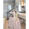 Sexy Backless Lace Dress Woman Spring Autumn Long Sleeve Elegant Seaside Female Vintage Maxi Vestido Clothing 210603