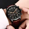 Lige 2020 New Mens Watches Top 브랜드 럭셔리 남성 군사 스포츠 시계 남자 가죽 방수 쿼츠 손목 시계 relogio masculino Q0524