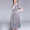 Sommer Herbst Vintage figurbetontes Kleid Elegante Frauen bestickte Spitze Mesh Kleider Vestidos Verano Sukienki Damskie ropa mujer 210520