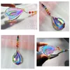 Colorful rainbow water drop shell shape Ornament Pendant Home Decor Gift Window Wall Hanging Crystals Chakra Garden