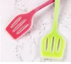 100pcs Kitchen Tools Silicone Slotted Turner Spatula Egg Turners Heat Resistant Non Stick Large Soup Spoon Half See Through SN2113