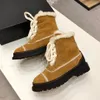 mode vrijetijdslaarzen echt leer winter snowboots warm enkellaars vrouwelijk elegant temperament damesschoenen hoogwaardige lederen mat