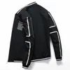Homens Bomber Zipper Jacket para Homens Marca Roupas Casual Mens Casaco Casaco Impresso Qualidade Outerwear Masculino Preto 0625 210811