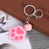 1 sztuk Brelok Kreatywny Cute Dog Cat Paw 3D Cartoon Animal Miękkie Silikonowe Akcesoria Samochodowe Torebka Decor Biżuteria Prezent Key Ring