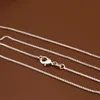 Chains 40cm-60cm Thin Real 925 Sterling Silver Fine Box Necklace Women's Girls Children's 16-24 Inch Jewelry Lovely Gift