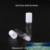 50pcs/Lot Wholesale 5ml Empty Glass Essential Oil Bottle Cosmetic Container Small White Lid Refillable Pot Roll On Packaging