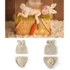 Accessoires de photographie pour nouveau-nés, ensemble de costumes de tricot au crochet de lapin, chapeaux et couches, bonnets et pantalons, accessoire 51 Z2