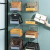 Punch-free Hanging Bag Storage Rack Shelf Iron Double Layers Handbag Wall-mounted Holder Home Organizer Shelves 211102