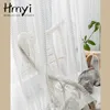 거실에 대 한 현대 흰색 얇은 얇은 얇은 커튼 럭셔리 커튼 voile 깎아 지른 창 커튼 침실 rideaux vooilage 210913
