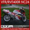 Kit de corpo para Honda RVF400R VFR400 RN24 V4 VFR400R 87-88 Bodywork 78No.47 RVF VFR 400 RVF400 Red Blue Branco R 400RR 87 88 VFR400RR VFR 400R 1987 1988 Fairing da motocicleta