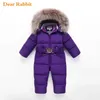 -30 Combinaison de neige d'hiver russe 2021 garçon bébé doudoune 80% duvet de canard vêtements d'extérieur pour bébés fille escalade pour enfants combinaison 2 ~ 6 ans H0909