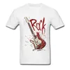 Crazy Rock Men Black T-shirt gebroken gitaarprint jongens korte mouw T-shirts muziekband team Top Custom Company 210324